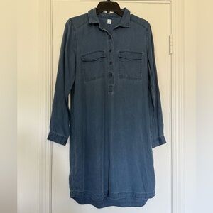 Old Navy Long Sleeve Blue Shirt Dress NWOT